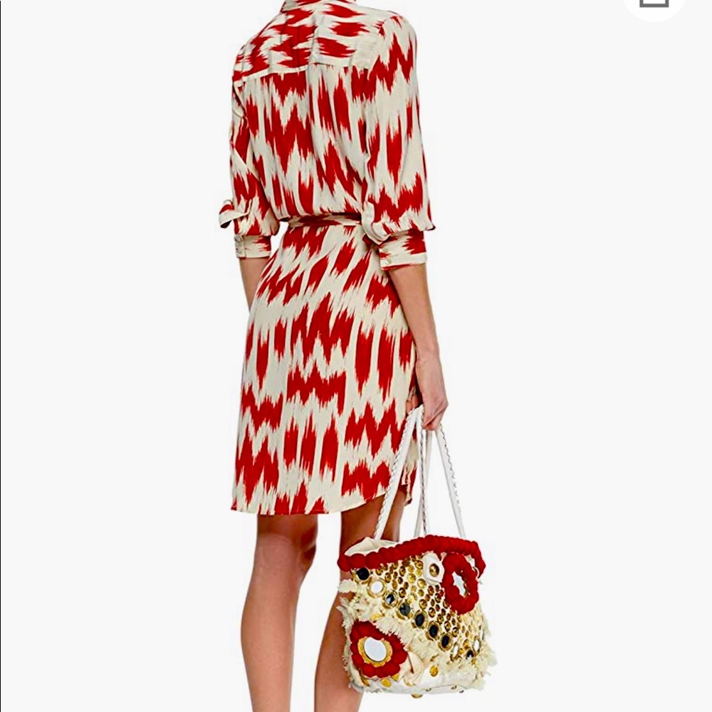 Figue silk ikat print shirt dress